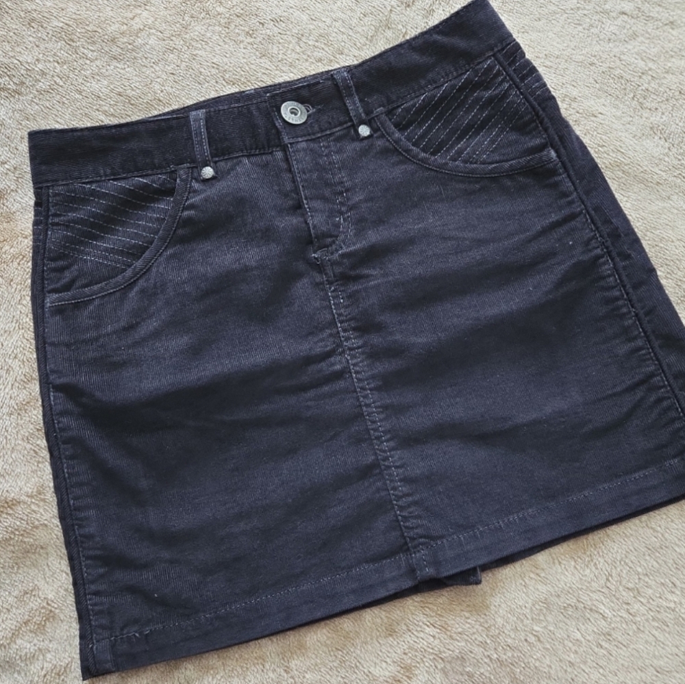 Athleta Black Corduroy Mini Skirt